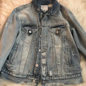 Zara distressed denim jacket